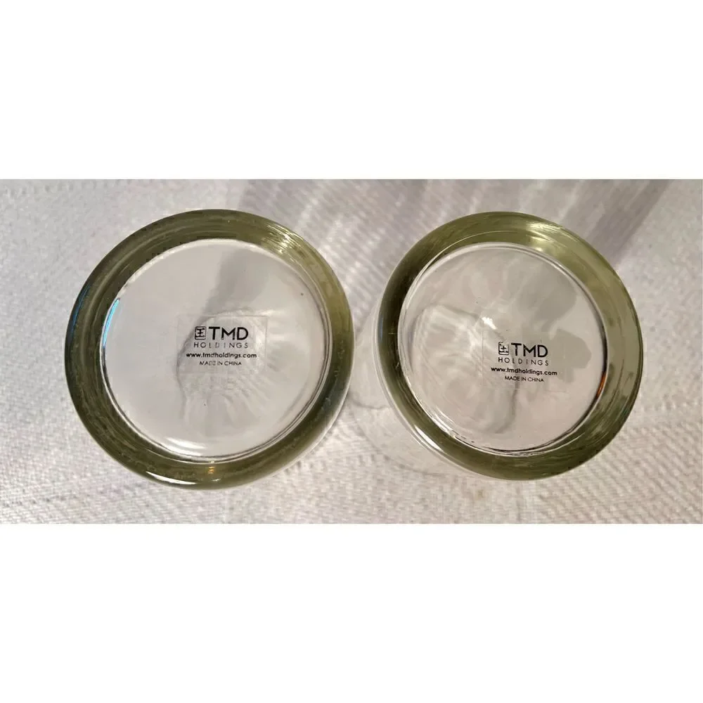 Set of 2 TMD Holdings Deer/Elk Trophy Head Etched Rocks Whiskey Glass Barware